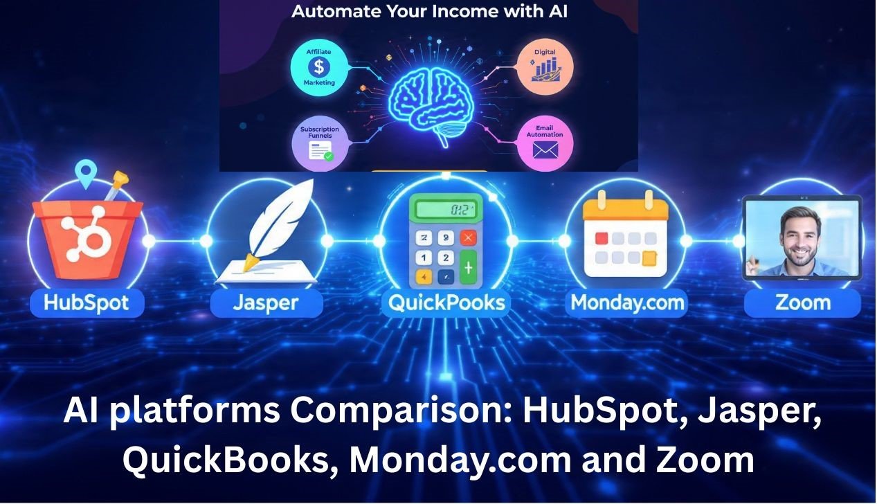 AI platforms Comparison: HubSpot, Jasper, QuickBooks, Monday.com and Zoom