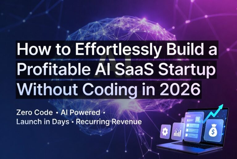 Learn how to launch a profitable AI SaaS startup in 2026 with zero coding. Step-by-step no-code guide