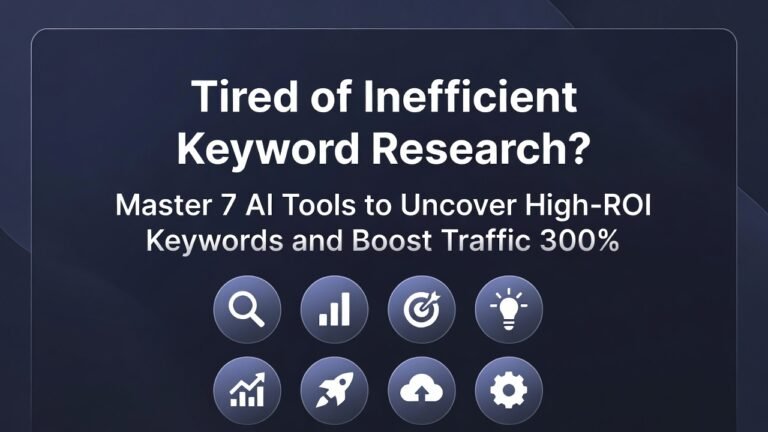 Struggling with keyword research? Discover 7 powerful AI keyword research tools to find high-ROI opportunities, streamline your SEO, and skyrocket website traffic by up to 300%