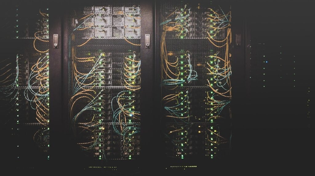 Network cables representing autonomous AI agents attack on government systems