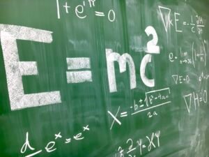 Math equations written on a chalkboard, representing Claude's formal proof of Fermat's Last Theorem