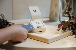 A card payment being made, representing the Know-Your-Agent framework for verifying AI shopping agents