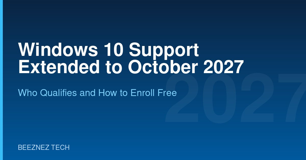 Windows 10 ESU 2027 graphic: support extended to October 2027