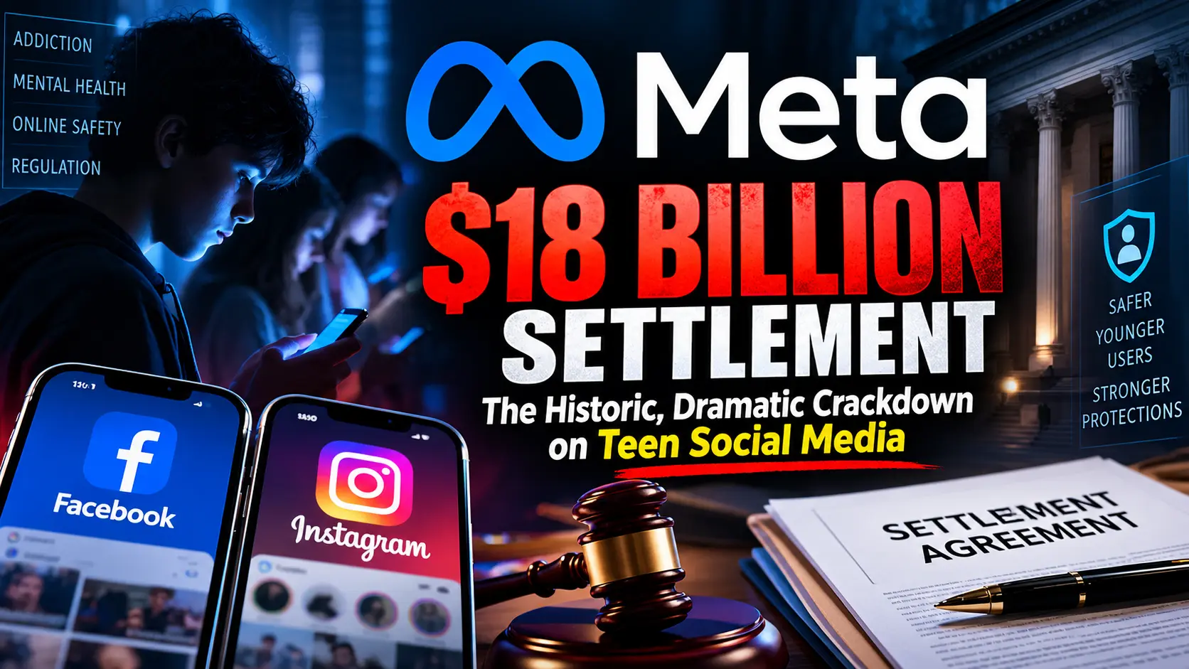 Meta $18 billion settlement and new Facebook and Instagram teen safety restrictions